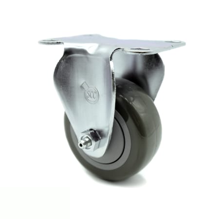 Service Caster 3 Inch Gray Polyurethane Wheel Rigid Top Plate Caster SCC-20R314-PPUB-TP2